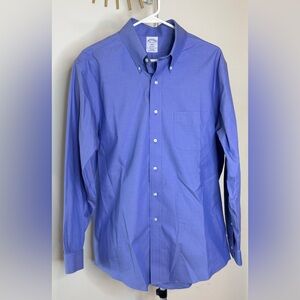Men’s Brooks Brothers Regent Long sleeve Button front cotton dress shirt blue L